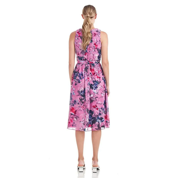 Kay Unger Ellen Pleated Floral Dress Size 0 - Picture 2 of 10